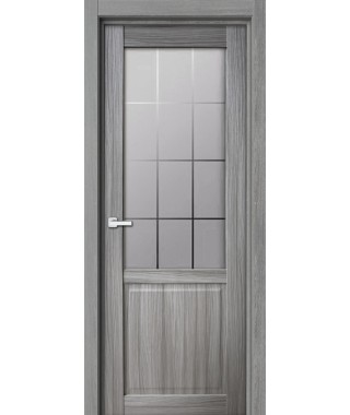 Дверь с ПВХ покрытием 44К (Сандал Серый, Стекло матовое)