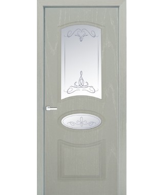 Дверь с ПВХ покрытием Эмма 100 ДО (Ультрашпон Маус, Гравировка)