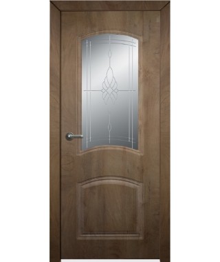 Дверь с ПВХ покрытием Эмма 110 ДО (Норр, Прозрачный наливной витраж)