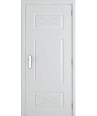 Дверь с ПВХ покрытием Эмма 150 ДГ (Софт Белый)
