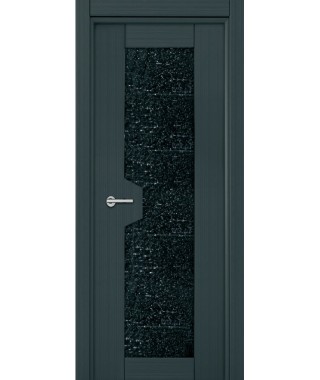 Дверь с ПВХ покрытием Камель ДО (Черная Шагрень, Ткань триплекс)