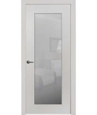 Дверь с ПВХ покрытием Твин 170 ДО (Софт Белый, Стекло белое)