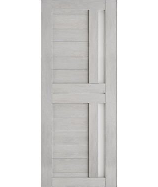 Дверь из экошпона Техно 9 Шале серый (белое стекло)