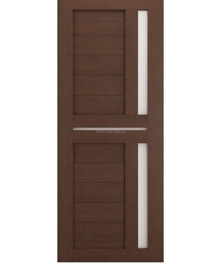 Дверь из экошпона Техно 9 Ясень коричневый (белое стекло)